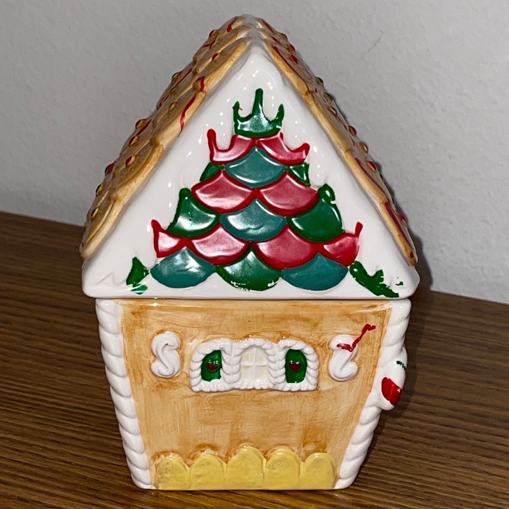 Ceramic Santa Gingerbread House Candy Dish